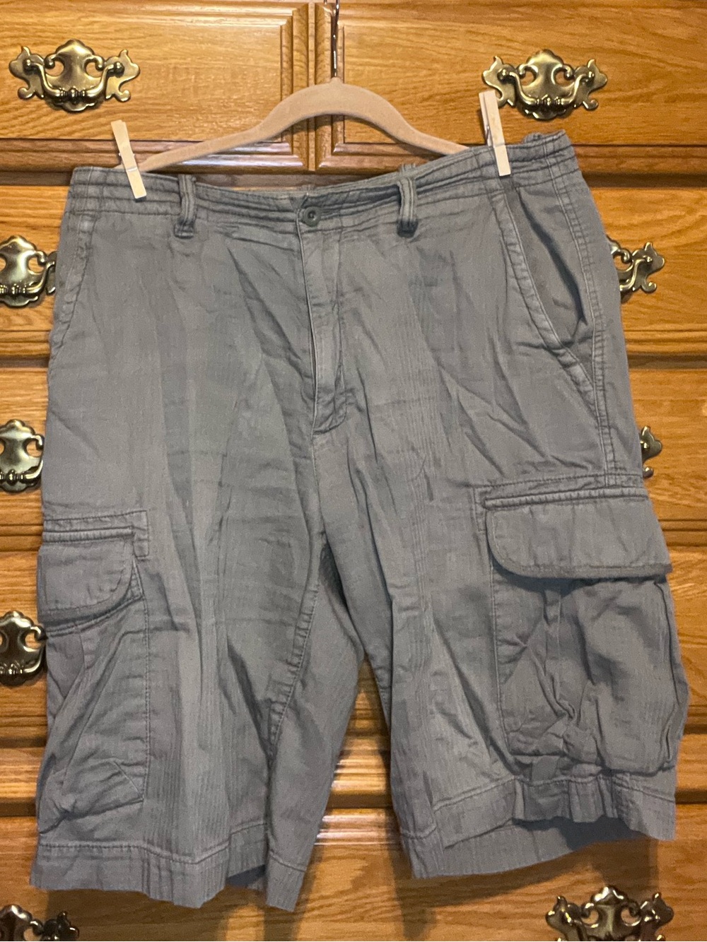 Caribbean Gray Cotton Shorts with White Waistband Tag